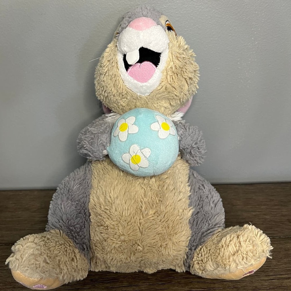 Disney Thumper Easter Plush Hallmark Exclusive Bambi Bunny Holding Daisy Egg